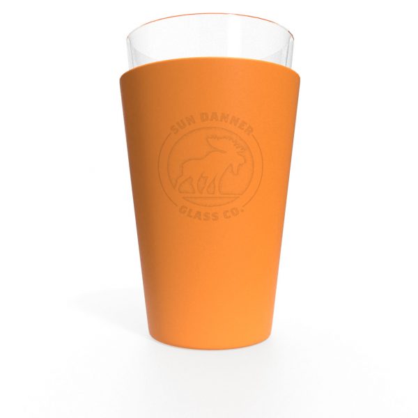 Orange Insulated Pint Glass